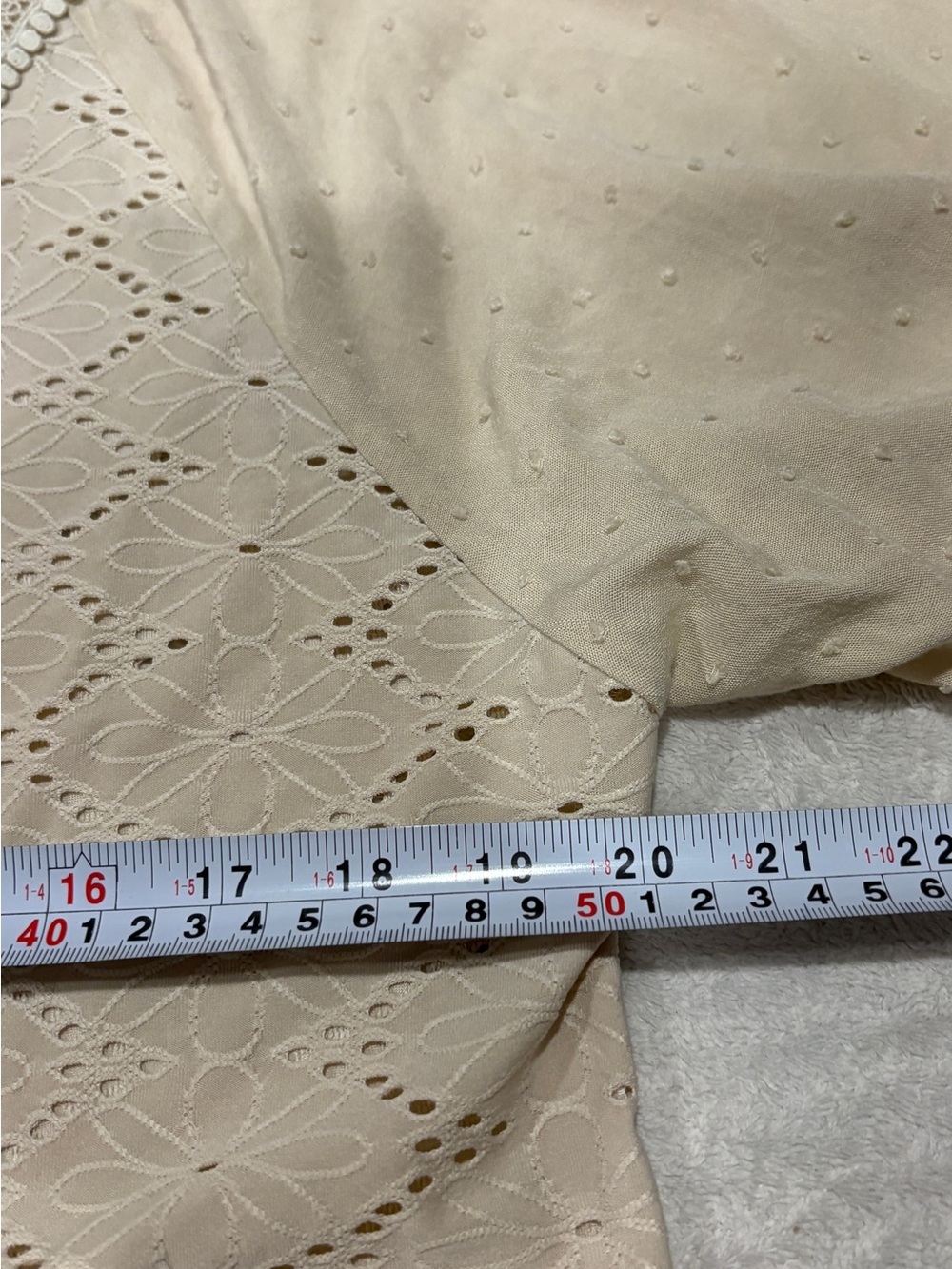 Espresso Cream Eyelet Button-Front Top - Picture 4 of 5